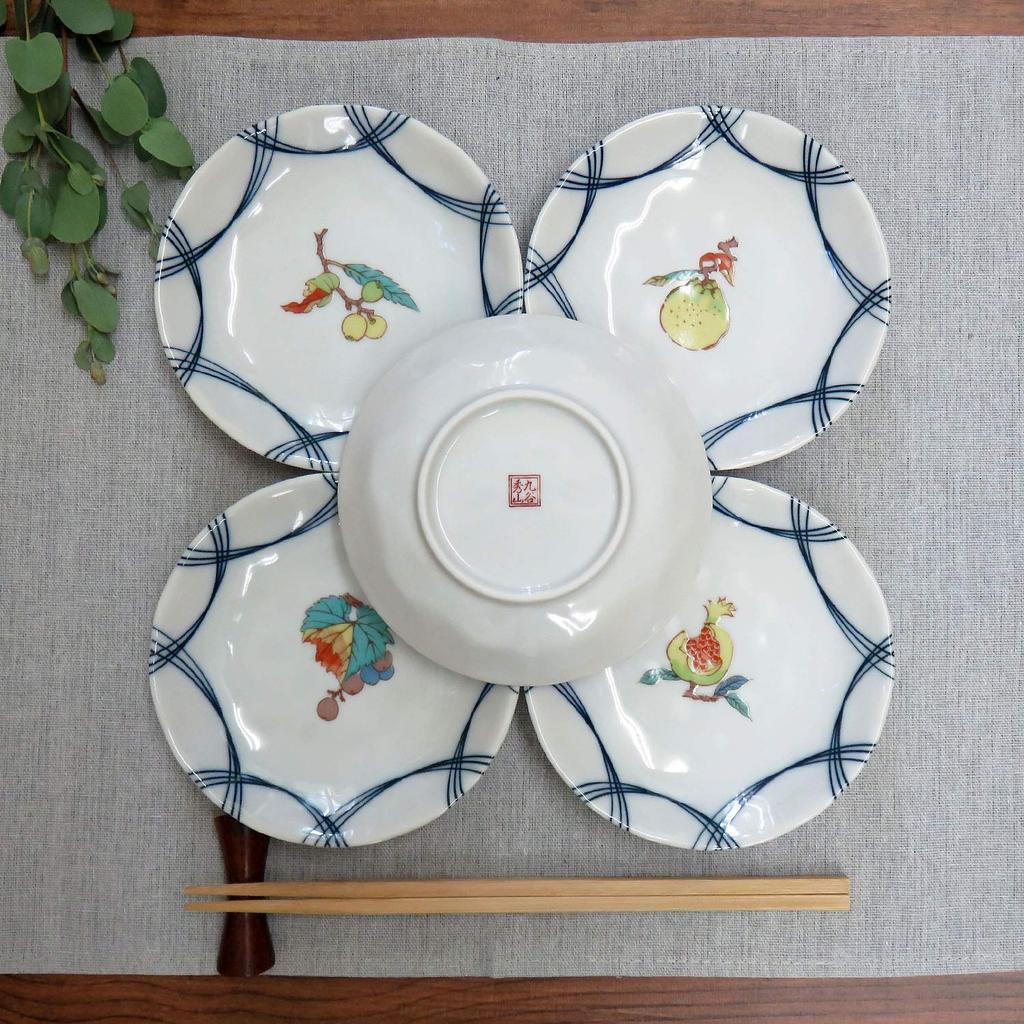 Waza No Kura Stylish Plate Kutani Small Set of Fruit Japanese Serving Made In Japan Set, Ware, Plate, 5, Brand, Tableware, Plate,