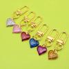 Creative 6-Color Drip Oil Heart Keychain Set - Valentine's Day U-Shaped Ornaments