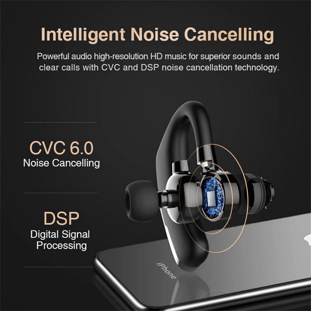 V9 Pro Wireless Bluetooth-compatible Headset Led Smart Display Business Handsfree Earhook Earphones With Microphone