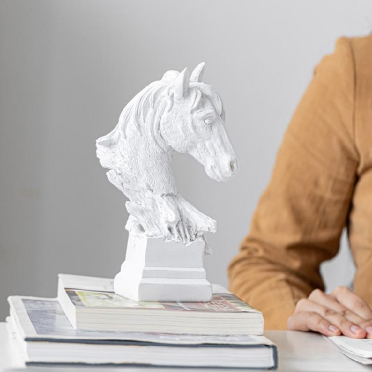 Horse Head Statue Decors Animal Sculptures Horse Figurines Ornament for Home Office Table Decors Collectibles Gift
