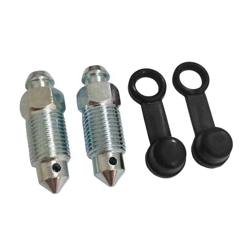 2/10Pcs Motorcycle Brake Caliper Oil Drain Deflation Screws M8 M10 With Rubber Cap For Caliper Air Bleed Nipple Bolts