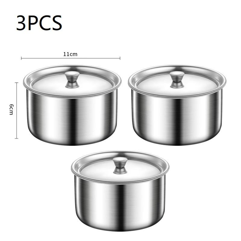 1/3/5PCS Stainless Steel Steamed Egg Bowl Ramen Rice Fruit Salad Stew Bowls With Lids Soup Cup Food Container Kitchen Tableware&