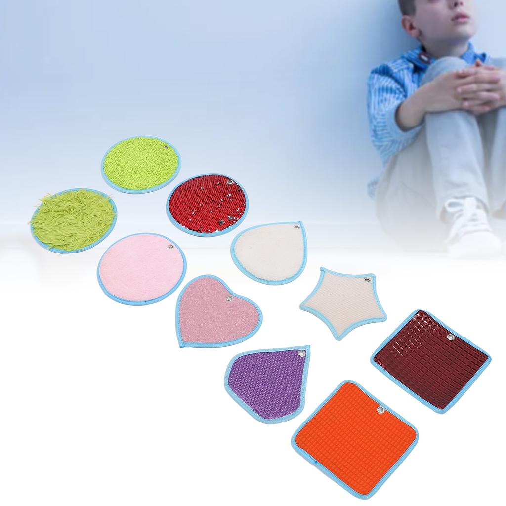 10pcs Felt Sensory Mat Multi Shape Textured Sensory Pad Sensory Floor Tile Educational Tactile Sensory Toy for Autism