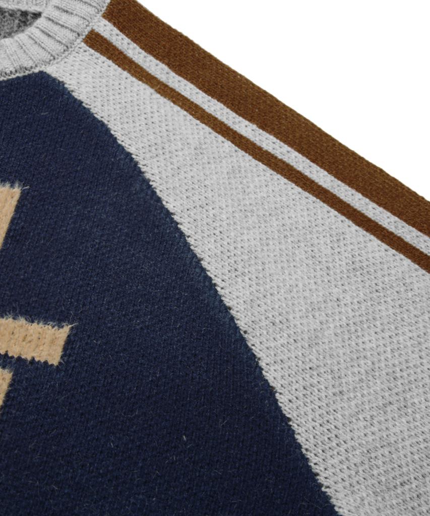 TRILLION Washable Raglan Hairy Graphic Track Knit_Navy