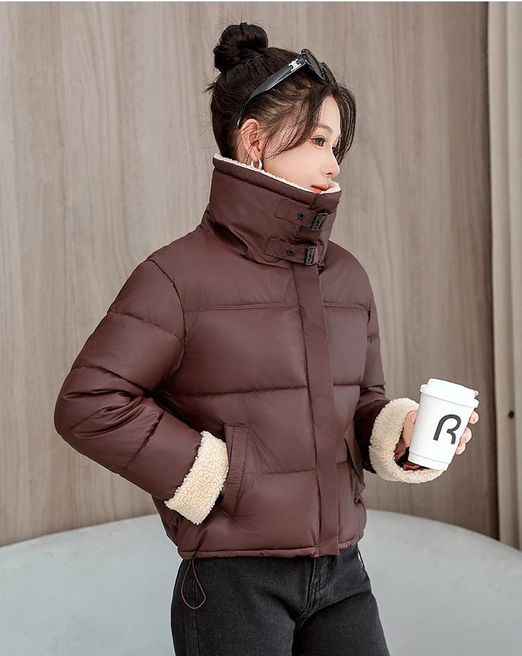 Women’s Short Lamb Wool Lapel  Winter Jacket