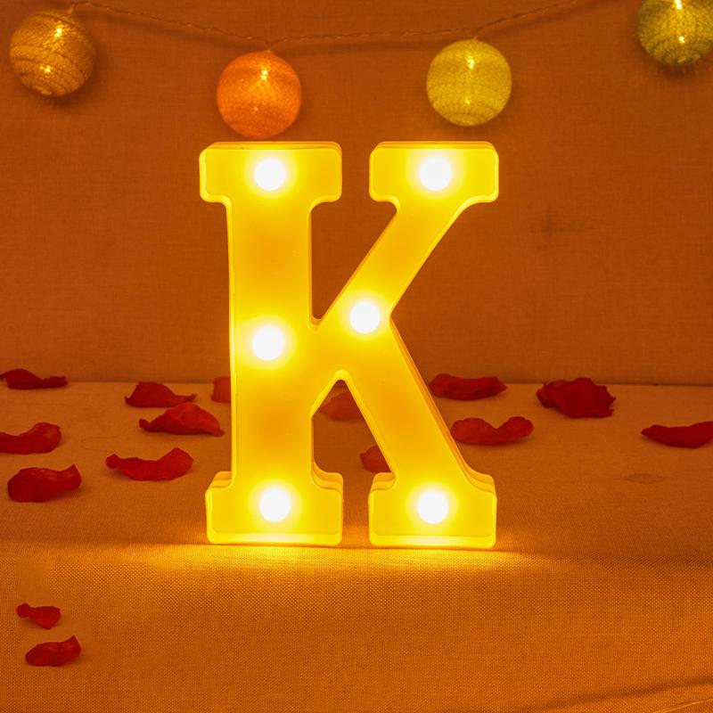 Alphabet Letter LED Lights Luminous Number Lamp Decor Battery Night Light for Home Wedding Birthday Christmas Party Decoration KTY