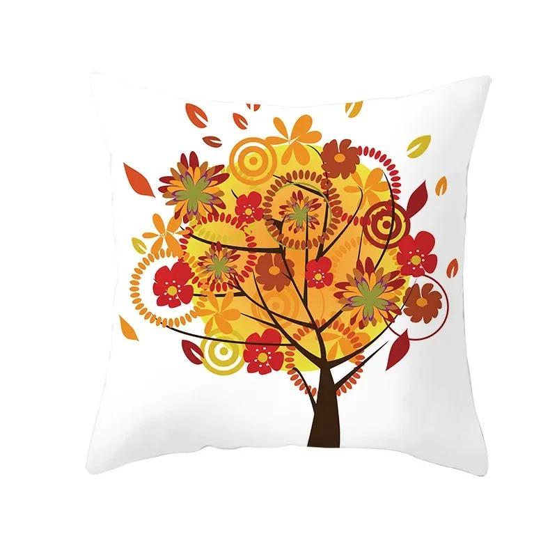 Colorful Tree Print Creative Fashion Cushion Cover Pillowcase Decorative Sofa Home Decor