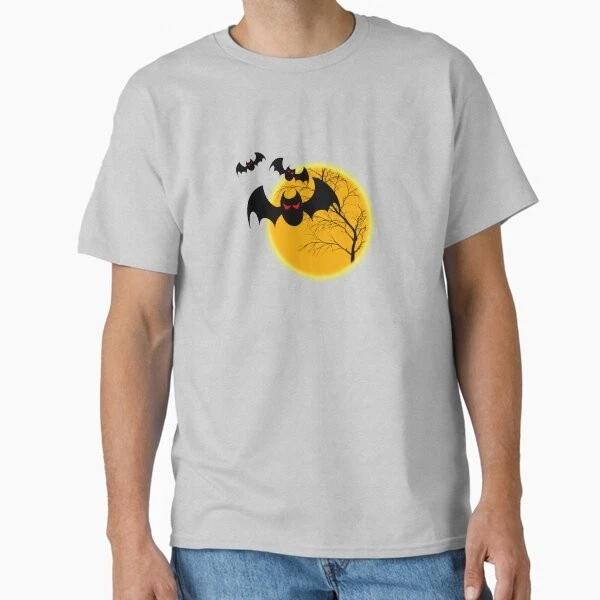 Family Of Cute Bats Flying In Front Of The Moon Made In Usaaus Tshirt S2xl S