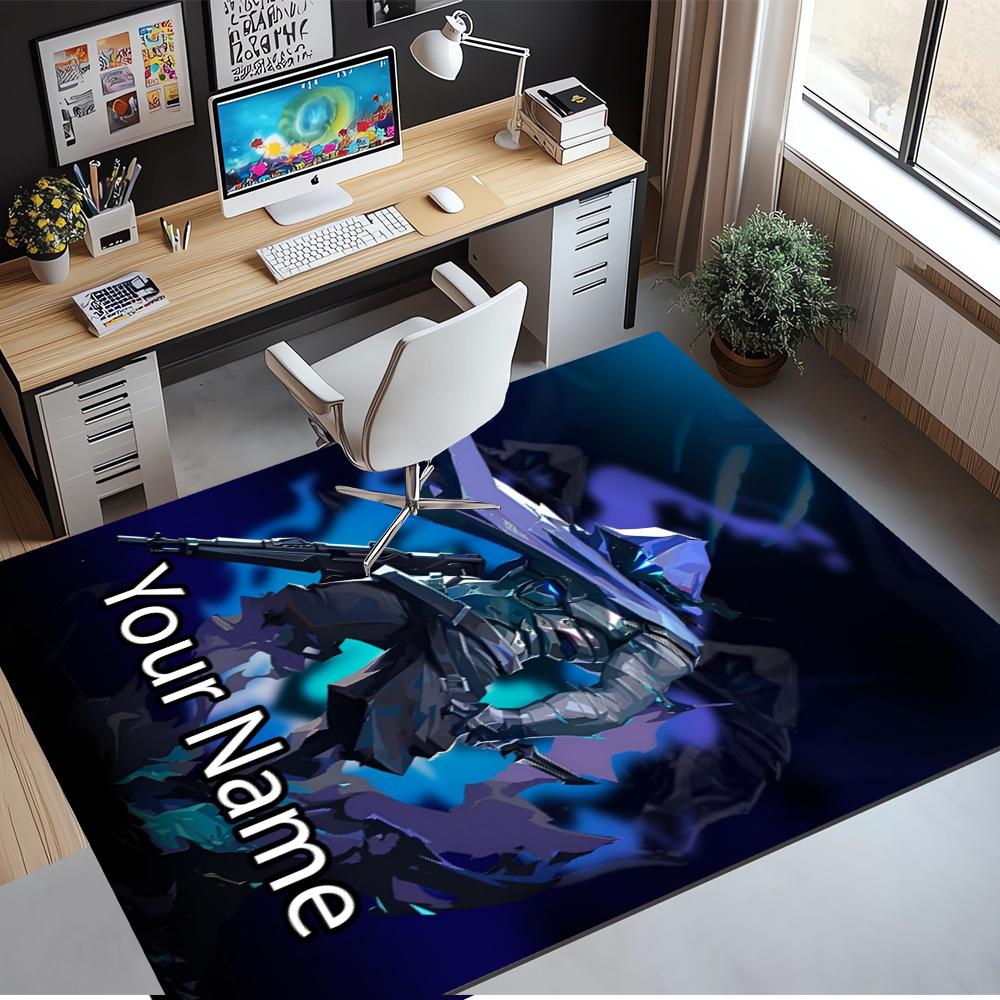 Custom Name Valorant Printed Carpet, Rug for Office Chair Living Room Bedroom Kitchen Room Decor Gifts.