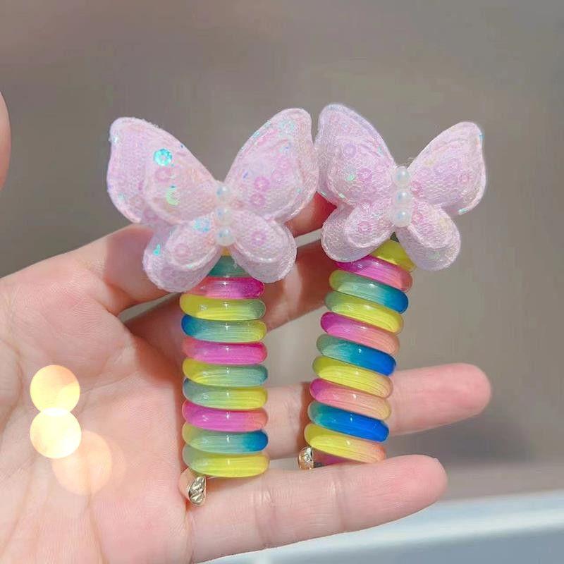 Children'S Roll Telephone Rope Hair Rope Girls' High Ponytail Headrope Durable High Elastic No Damage Hair Rope Hair Accessories