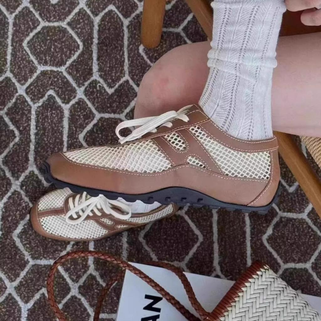 Hohle atmungsaktive deutsche Trainingsschuhe Damen Sommer 2025 neue gewebte rutschfeste Mesh-Flachboden-Damen-Sportschuhe Forrest Gump Schuhe