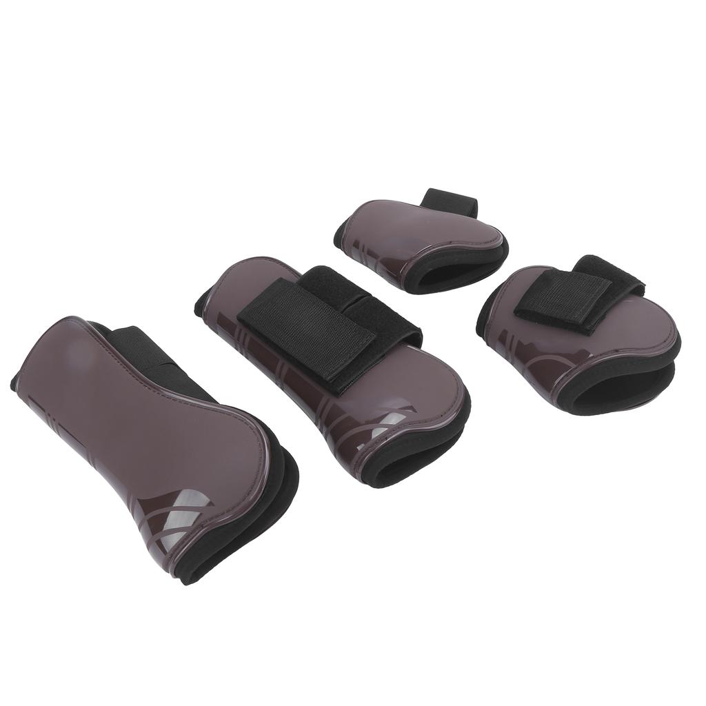 1Set Horse Tendon Boots PU Elastic Thickened Adjustable Horse Leg Protector with Nylon Hook