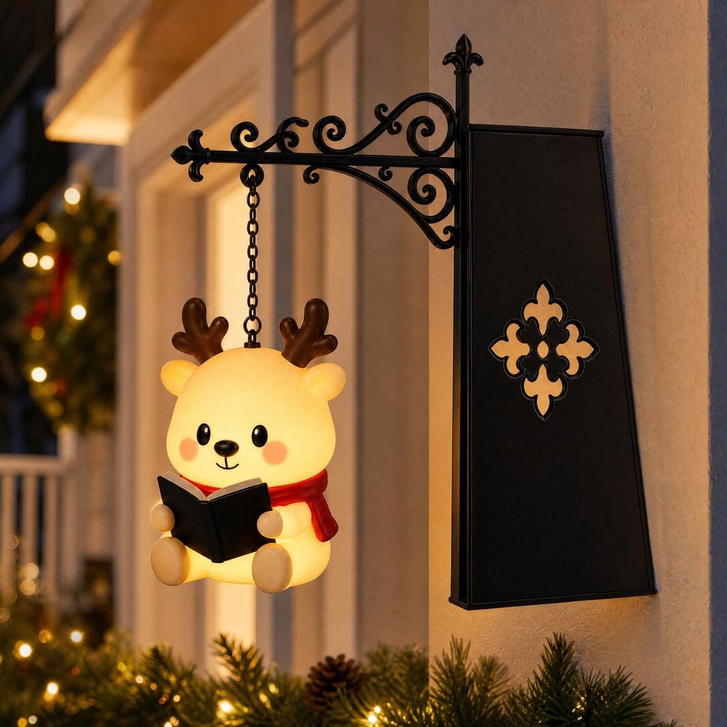 Christmas Bookshelf Lamp, Decorative Reading Light for Bookshelves, Desk and Bedside
