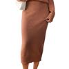 Women's casual commuter hip skirt European and American women's clothing solid color casual skirt woven medium and long sweater skirt