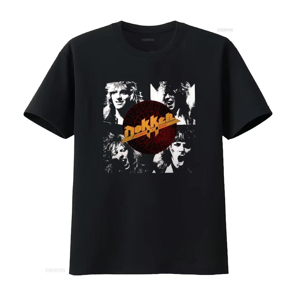 Dokken Band Members Portrait Rock Music T Shirt Don George Lynch Mick Brown Jeff Pilson Design vintage Washed