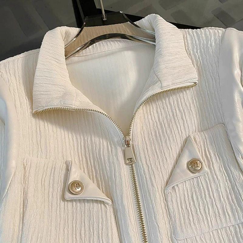 Fashionable Women's Autumn Outfit: Fragrance-Style Jacket & Casual Wide-Leg Pants Set