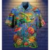 Summer Hawaiian Shirt Flamingo Short Sleeve Funny Men's Clothing Fashion Special Offer High-quality Shirts