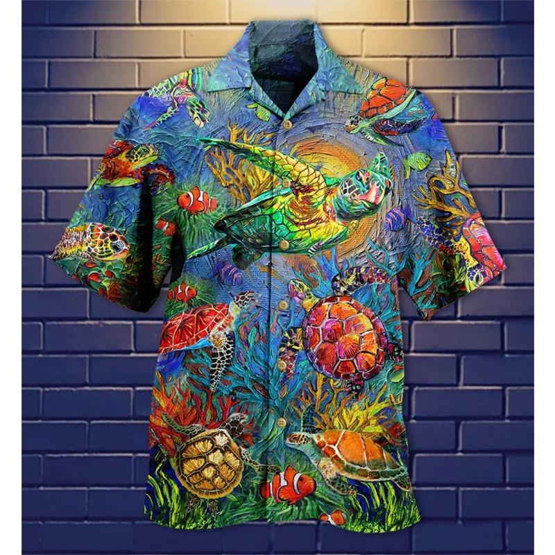 Summer Hawaiian Shirt Flamingo Short Sleeve Funny Men's Clothing Fashion Special Offer High-quality Shirts