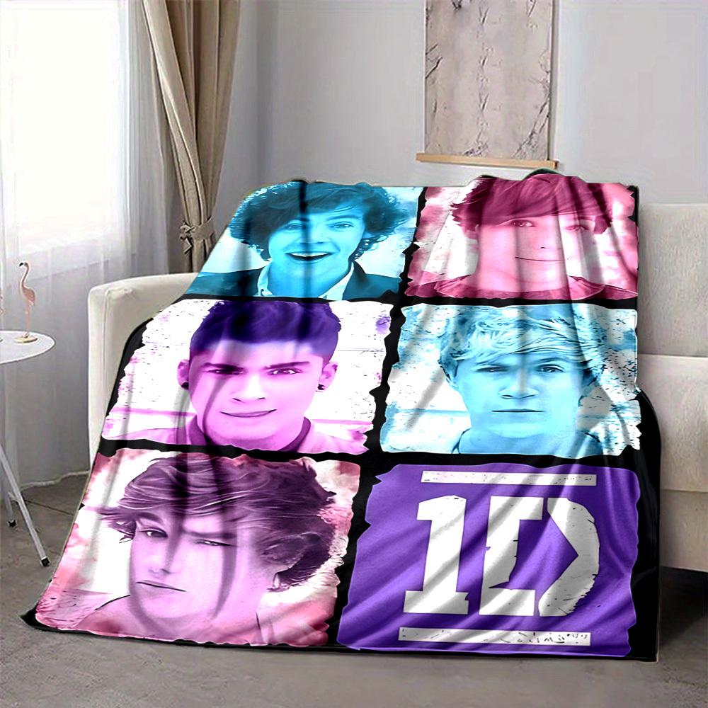 1PC 1D Merchandise Blanket Lightweight Flannel Throw Blanket for Sofa, Bed, Travel, Camping, Livingroom, Office, Couch