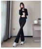 Women's High-Waisted Micro-Flare Athletic Pants for Fall – Leg-Lengthening Nude-Fit for Yoga, Tennis & Running