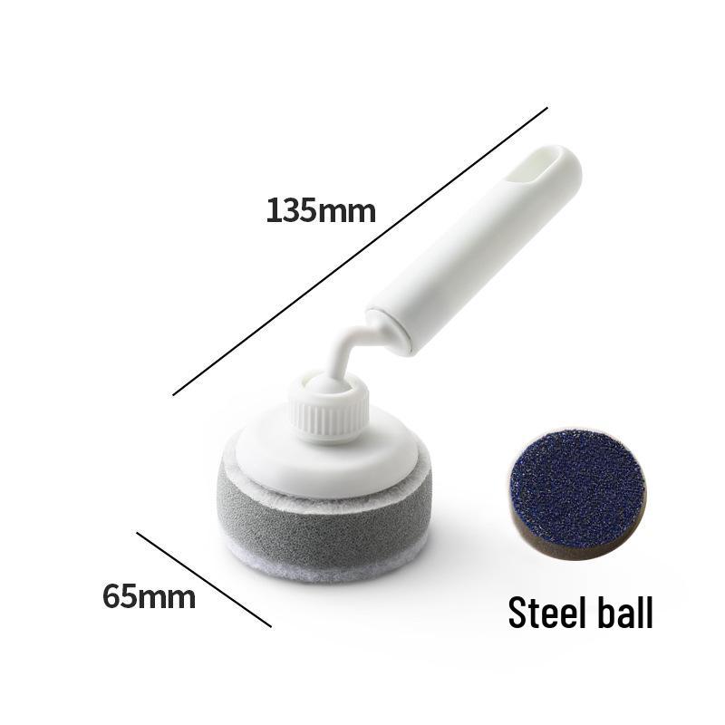 Non-stick Pan Cleaning Brush - Long Handle, Non-Damaging Scrubbing Sponge for Pots and Dishes