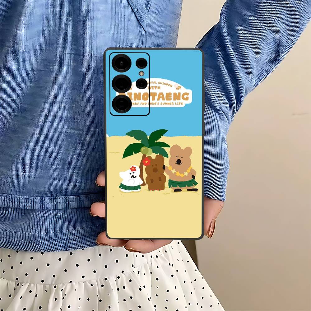Cute Bear Quokkas Phone Case For Samsung S 24 Fe 25 Ultra Plus 20 Lite 21 30 22 23 24 22 Ultra 5G Fundas