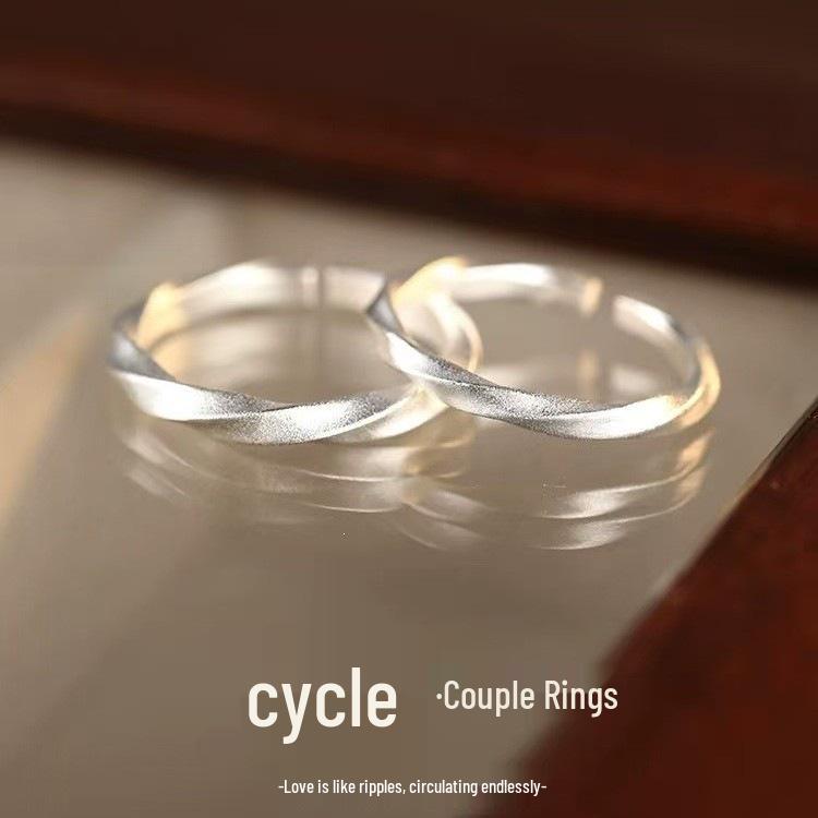 925 Sterling Silver Circular Open Ring Set for Men and Women - High-End Plain Band for Index Finger