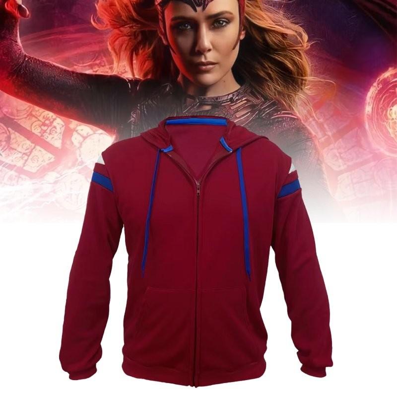Felpa con zip Wanda Vision-Strega Scarlatta per Costume Cosplay Festa