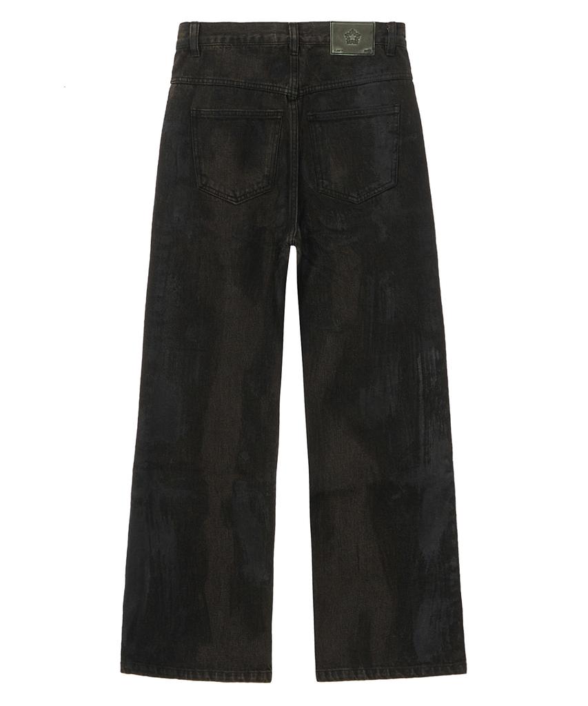 ULKIN Vintage Oil Washed Denim Pants_Black