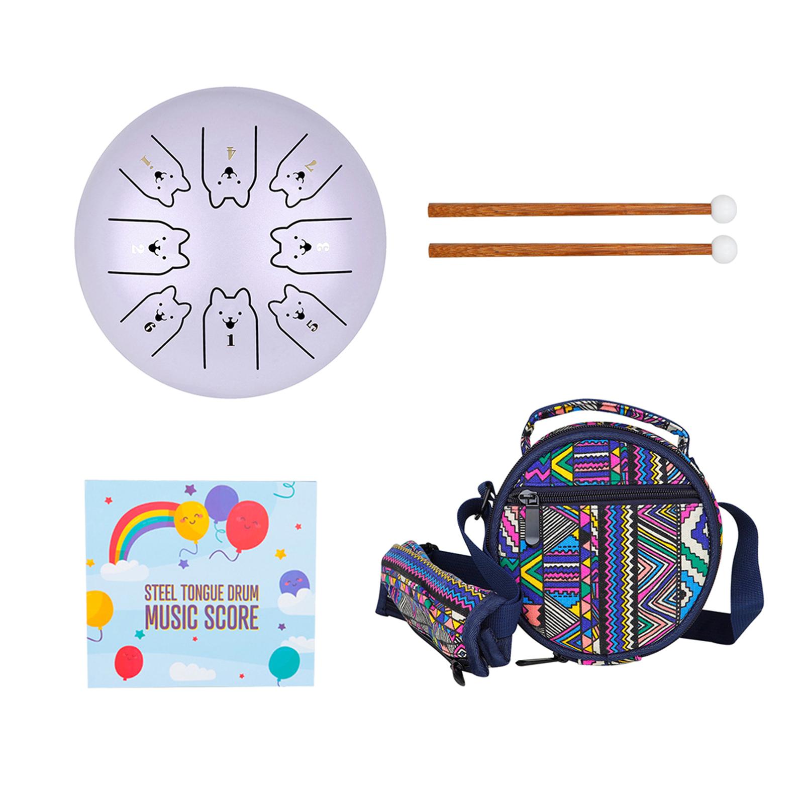 

8-Tone Steel Tongue Drum C Key Percussion Instrument Handpan Drum Unique 12 Zodiac Ethereal Drum for Beginner Kids