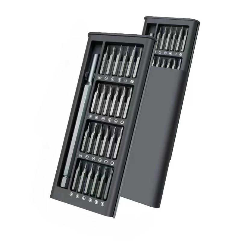 

24 in 1 Precision Screwdriver Set for iPhone Camera Glasses Watch Repair with Flat Hex Phillips Torx Heads сірий колір