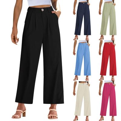 Weite Hosen für Damen, formelle Business-Casual-Hose mit hoher Taille