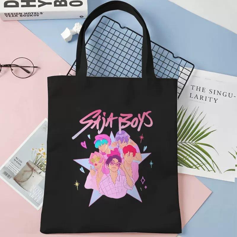 

Kpop группа охотников на ведьм печатная холщовая сумка женская ручная одноплечевая модная студенческая холщовая сумка повседневная сумка для покупок KTY 32*35cm