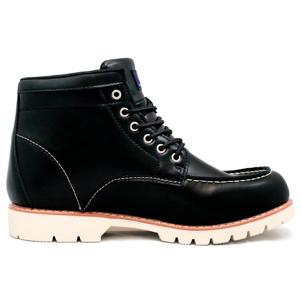 Edwin Waterproof Work Short Moccasin Boots with Moc PU EDM8700 Size Men's Boots, Toe, Leather, Non-Slip, Men's Shoes, Black, 25.0cm