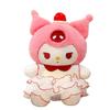Kuromi Strawberry Cake Cat Doll with Birthday Hat Plush Toy