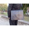 Handmade Black Leather Crossbody Bag: Laptop Messenger Satchel