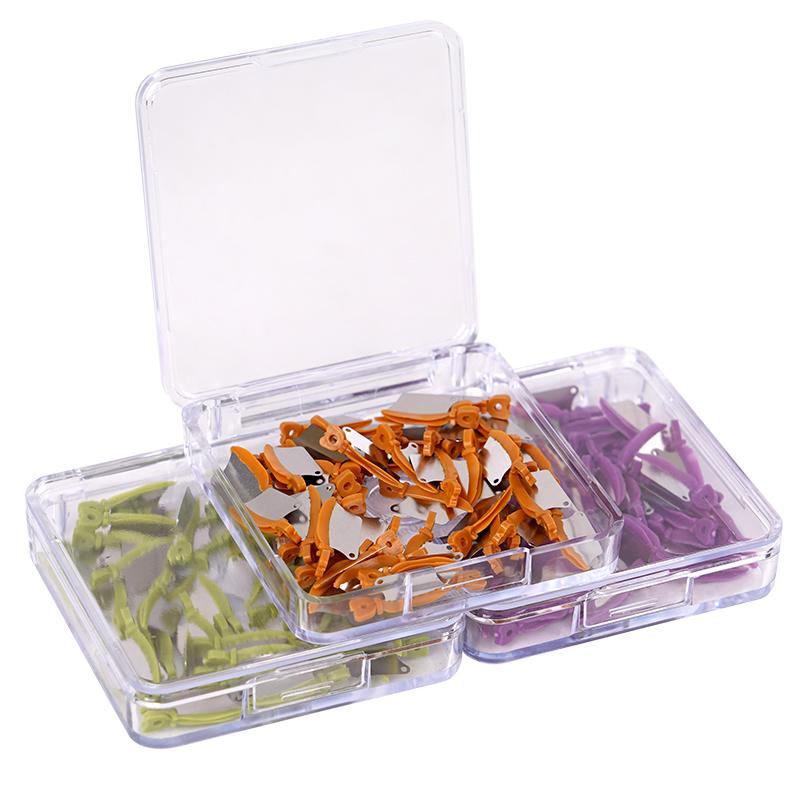 50Pcs Dental Prime Teeth Interproximal Plastic Fender Wedge With Steel Matrix Protect Gingiva Blades S M L