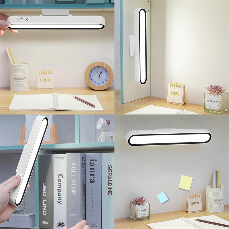 Rechargeable Desk Light Bar Magnetic Led Light With Adjustable 3 Colors Brightness Wireless Vanity Mirror Light For Shelf