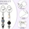 Multi[urpose Keychain Charm with 12 Pieces Beading Pendant Set Sturdy Alloy Craft Supplies for Men and Women Daily Use