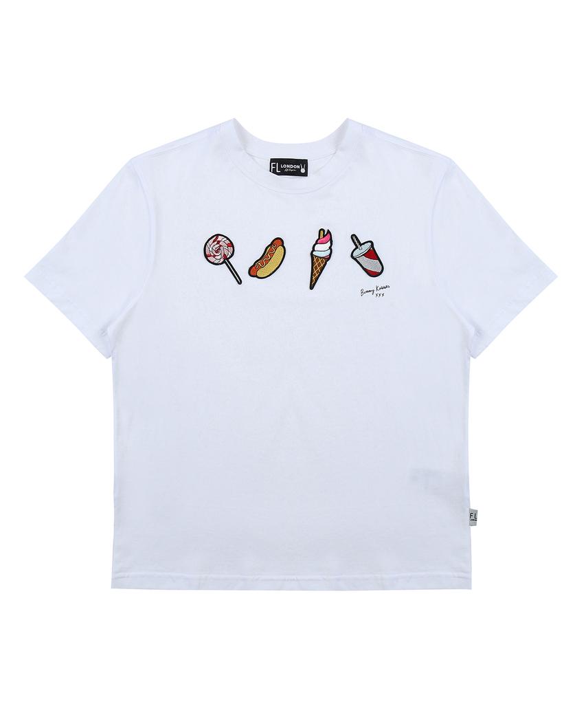 Pipilapin Women'S Snack Wappen Emblem Short Sleeve T-Shirt/Fm9Wts09F White
