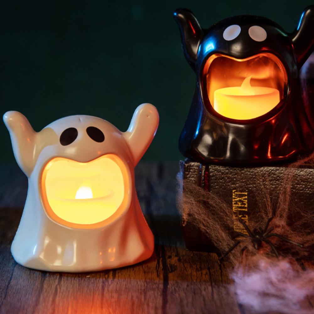 LED Light Halloween Ghost Lamp Electronic Candle Halloween Ghost Candle  Party Decor