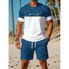 Completo Estivo Stampato 3D Casual da Uomo a Maniche Corte Adatto per Abbigliamento Sportivo Top e Pantaloncini da Uomo a Maniche Corte Girocollo