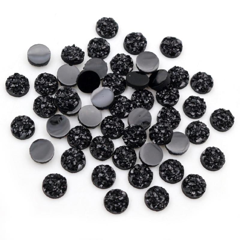 

6mm 40pcs/Lot New Fashion Mix AB Colors Natural ore Style Flat back Resin Cabochons For Bracelet Earrings accessories
