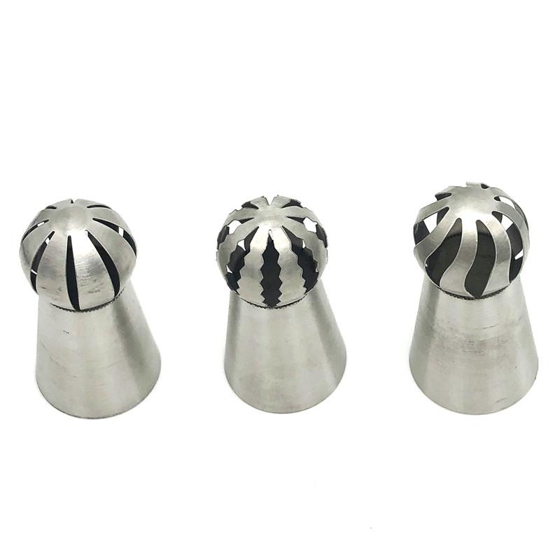 Cupcake Stainless Steel Sphere Ball Shape Icing Piping Nozzles Pastry Cream Tips Flower Torch Pastry Tube Decoration Tool