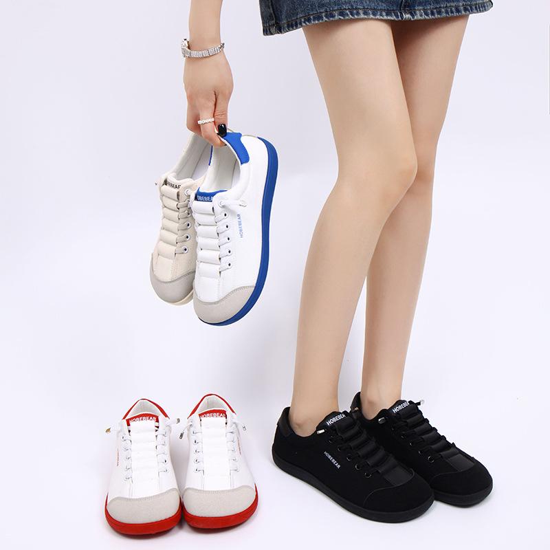 Popular foreign trade large size breathable one-pedal canvas wide last couple cloth shoes little white shoes wide head barefoot shoes women