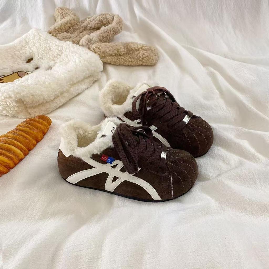 Retro Velvet Big Head German Training Shoes Winter New Warm Cotton Shoes Board Shoes Ins Tide