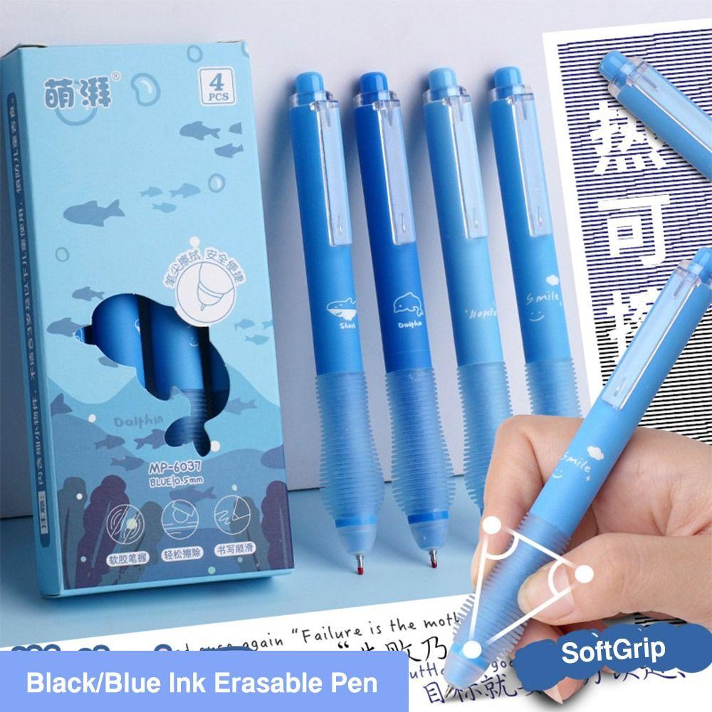 4 Stück/Set Drucktyp Gelstift 0,5 mm Blaue/Schwarze Tinte Neutraler Stift Schreibwerkzeuge Schule Büro
