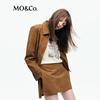 MO&Co. Cropped Suede-Look Collared Jacket