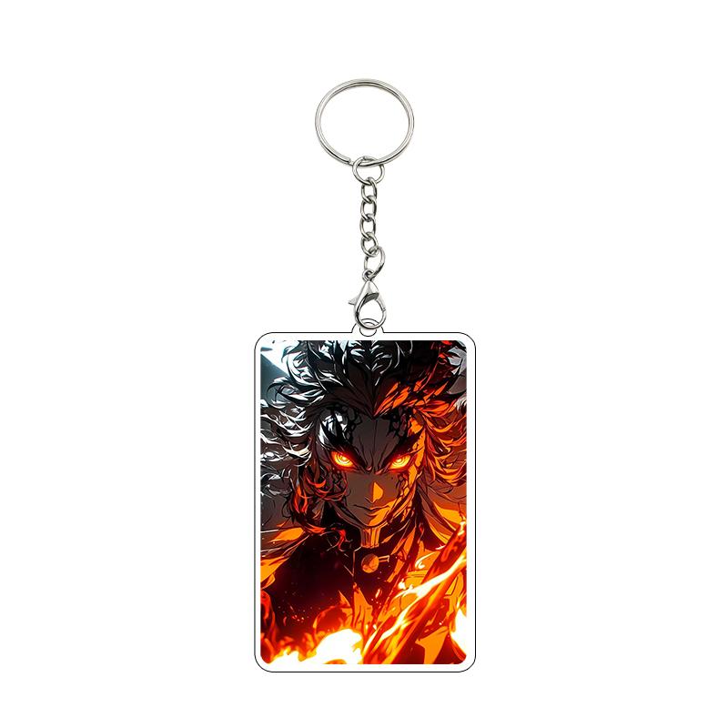 Fashion Anime Acrylic Keychain Accessories Tomioka Giyuu Kanroji Mitsuri Nezuko Cartoon Car Charm Pendant Gifts Toys Wholesale
