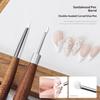 Dual Head Nail Art Flower Painting Brush Silicone Carving Pen Wooden Grip for Manicure Salon Home